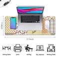 thumbnail image 5 of Long Mouse Pads for Desk,Pioneer Flower Floral Print Pattern Desk Mats on Top Of Desks, Desk Mouse Pad Extra Large with 3mm Non-Slip Base and Stitched Edge for Gaming,Office,Work,Home 31.5"x11.8", 5 of 6