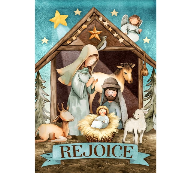 Briarwood Lane Christmas Garden Flag 12x18 For Outdoor Holy Nativity Rejoice For Christmas Garden Flag Flags For Outside