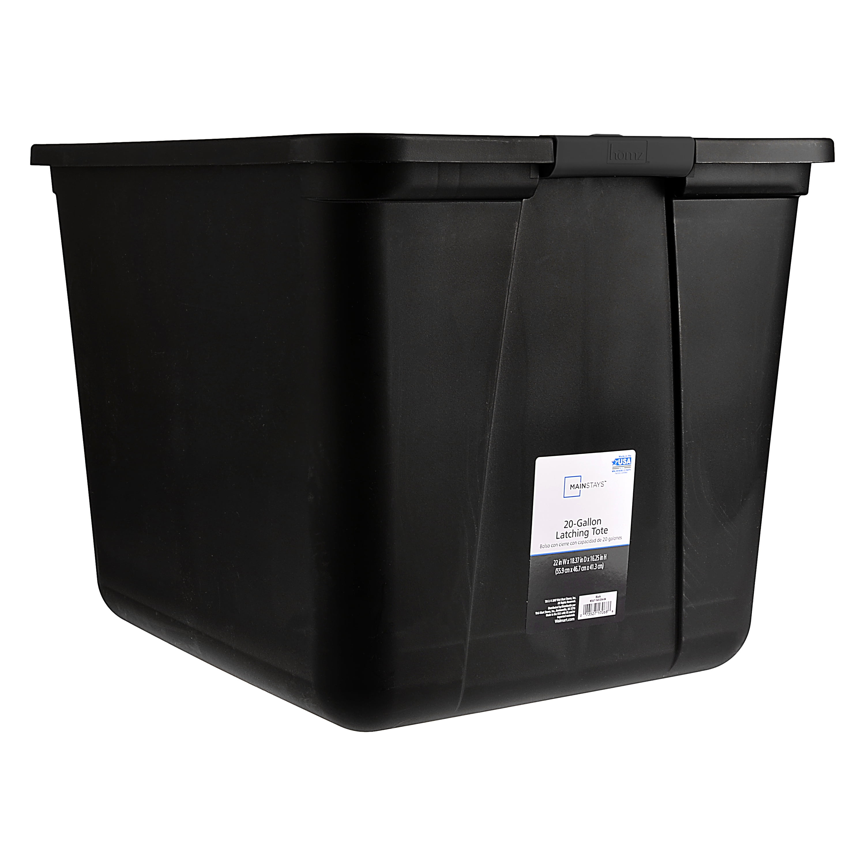 Shop Mainstays 20 Gallon Latching Storage Container, Black Base and Lid, Set of 2 from Walmart on Openhaus