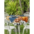 thumbnail image 2 of Outdoor Tablecloth with Umbrella Hole and Zipper, Orange Pumpkins Fall Round Table Cloth 54 Inch Waterproof Tablecloth, Black Plaid Polka Dot Botanical Picnic Table Cover for Patio Camping, 2 of 7