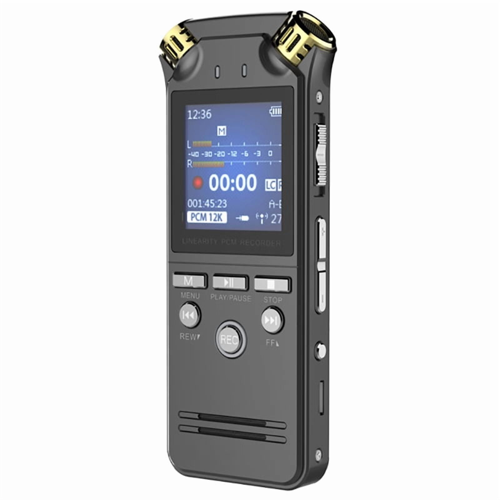 Shmci D50 64GB Professional Mini High Quality PCM Dictaphone Voice-Activated Digital Audio Voice Recorder 9216Kbps Dual Microphones Denoise Variable Speed Music Play Sound Recording