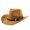 Khaki, variant on Western Cowboy Hat for Men Women Wide Curved Brim with Adjustable Strap Lightweight Cowboy Hat Cowgirl Hat Sun Hat for Outdoor Travel Party