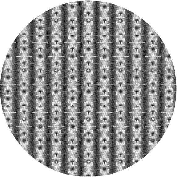 Ahgly Company Indoor Round Patterned Silver Gray Area Rugs, 6' Round
