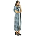 thumbnail image 3 of Bimba Designer Polyester Long Kaftan With Belt Cover Up Maxi Gown Ladies Caftan, 3 of 6