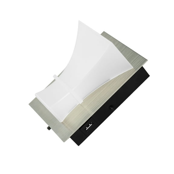 Facon LED Wall Sconce Vanity Bedside Reading Lamp with Switch and USB Charger Socket (5V 2.4A Max Speed), 12V DC, 5W, 400LM, 3500K Bright White Light for Bedroom Room, Living Room, Hotel