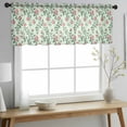 thumbnail image 2 of Spring Roses Botanical Valance Curtains for Kitchen/Living Room/Bathroom/Bedroom Window, Rod Pocket Small Topper Half Short Window Curtains Voile Sheer Scarf, Farmhouse Floral Green 42"x12", 2 of 8