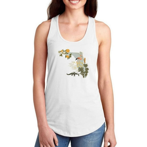 Illustrated State-florida Racerback Tank Women -Jacob Green Designs, Female Medium