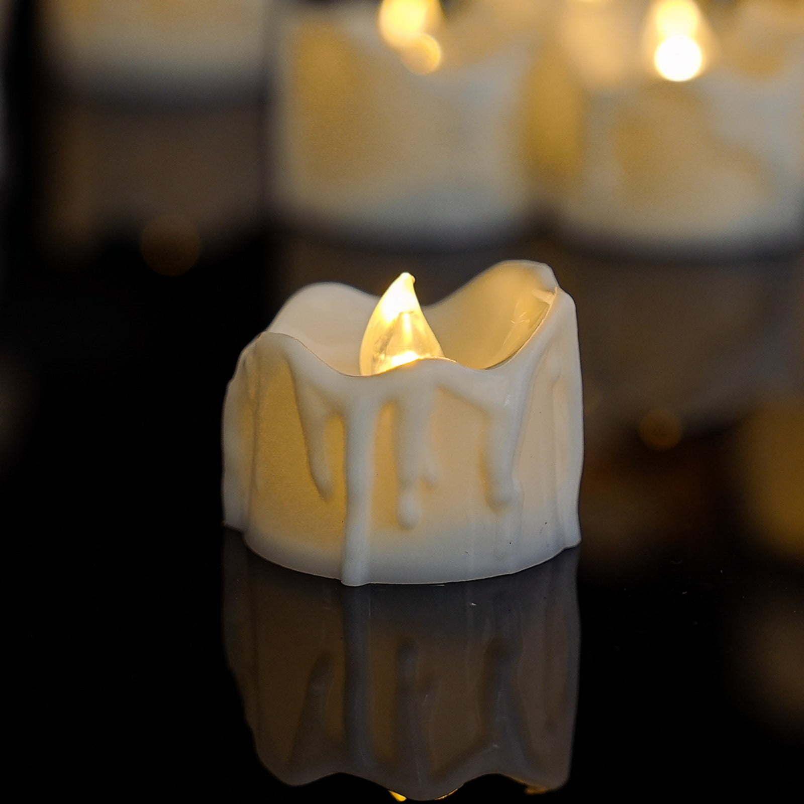 Flameless LED Timer Votive Candle, Warm White LED Timer Tea Light Candles Battery Operated, Auto-On 6 Hours Batteries Included, for Outdoor Table, Halloween Pumpkin Lights, Christmas Decorations