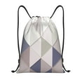 thumbnail image 1 of Drawstring Backpack, Men Ladies Waterproof Sports Backpack Gym Bag-Vintage Triangle Mosaic Pattern-Small Size, 1 of 8