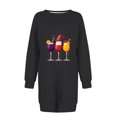 thumbnail image 4 of Pisexur Robes de Noël pour Femmes, Robe Chandail en Molleton à Col Rond Imprimé Verres de Vin Tendance, Robe de Fête Décontractée à Manches Longues, Robe de Vacances de Noël Mini Robe, 4 of 4
