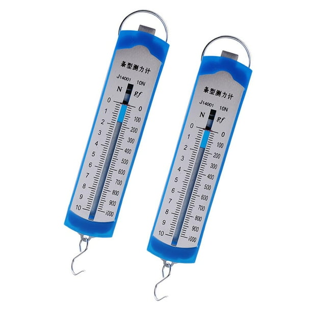 2 piezas 10N Meter Medidor de fuerza Dinamómetro de primavera Laboratorio de física Cola Dinamómetro de resorte
