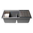 thumbnail image 1 of Alfi Brand Ab3418Dbum-T Titanium 33"" Granite Composite Workstation Step Rim Double Bowl Undermount Sink With Accessories, 1 of 9