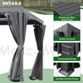 thumbnail image 2 of MELLCOM Aluminum Louvered Pergola - 10x20 with Adjustable Roof, Waterproof Curtains and Nets, Gray, 2 of 6
