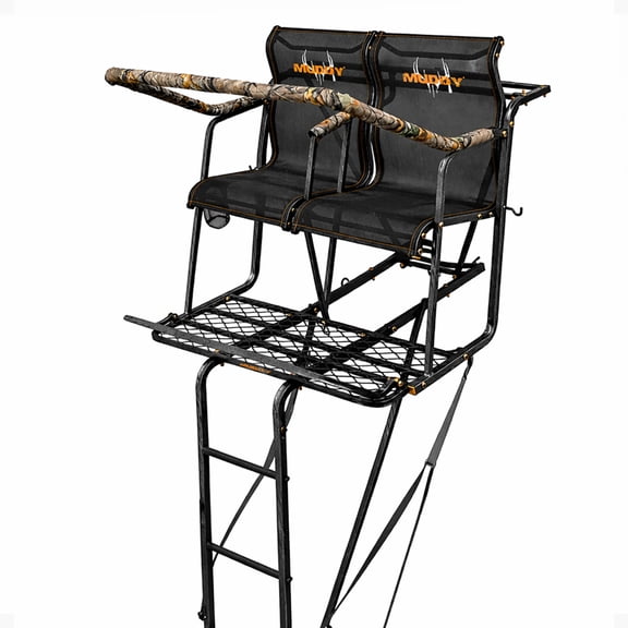 Muddy MLS2251 Stronghold 2.5 XTL Tree stand, Tree Lok System 18' Ladder stand, Black, One Size