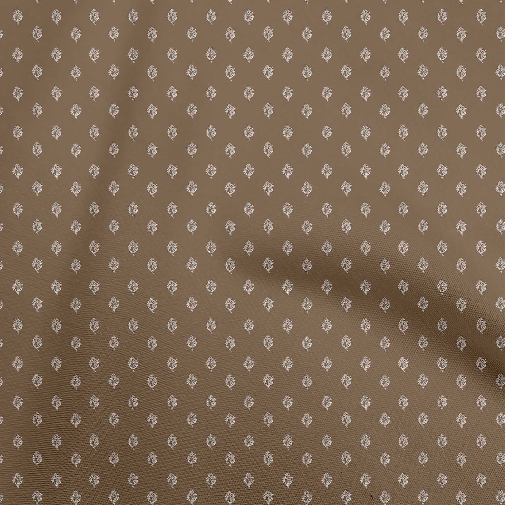 Tan Brown Cotton Silk Fabric main image 1
