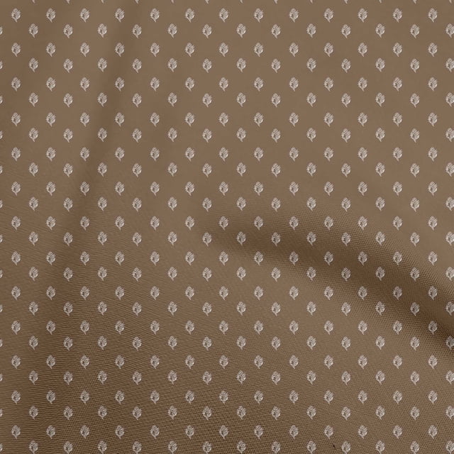 oneOone Silk Tabby Brown Fabric Asian Floral Block Craft Projects Decor Fabric Printed By The Yard 42 Inch Wide
