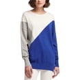 thumbnail image 1 of DKNY Womens Colorblocked Knit Sweater, Blue, Small, 1 of 1