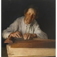 thumbnail image 2 of Pekka Halonen 12x12 Black Ornate Wood Framed Double Matted Museum Art Print Titled: The Kantele Player (1892), 2 of 5
