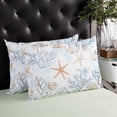 thumbnail image 4 of Beach Coastal Throw Pillow Cover 20 x 26 Inch Decorative Pillow Cover Nautical Summer Starfish Coral Sea Lumbar Pillowcase Seasonal Rectangle Cushion Case for Couch Sofa Bed Living Room, 4 of 7