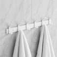 thumbnail image 3 of REGALWOVEN 1 Pack Coat Rack Wall Mount, Metal Coat Hook, Hat Rack, Wall Hooks for Hanging with 5 Hooks for Entryway, Bathroom, Bedroom White 6, 3 of 5