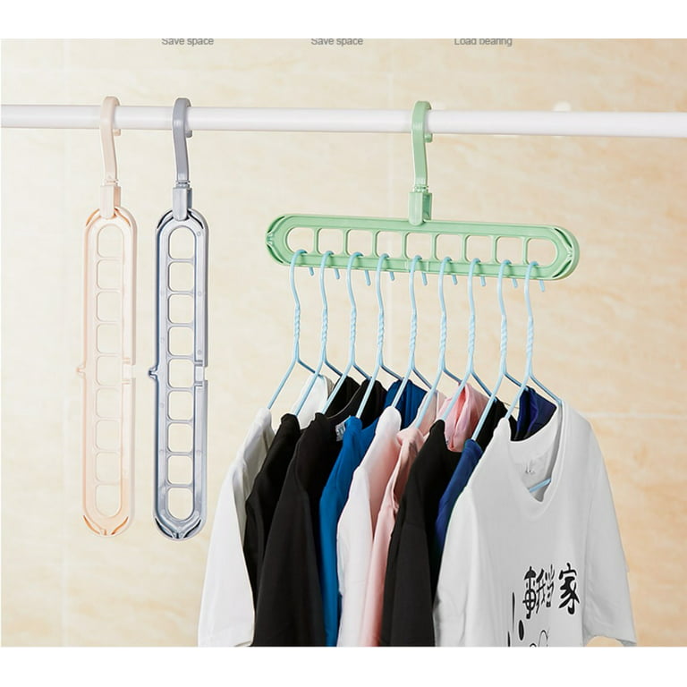 Space Saving Hangers for Clothes Hangers Space Saving Wardrobe Clothing Hanger Organizer Closet Space Saver Hangers (5 Pack Green), Size: 13.11 x 6.7