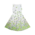 thumbnail image 5 of Girls Dress Butterfly Green Double Bow Tie Summer Beach Sundress Kids 7-8 Years, 5 of 5