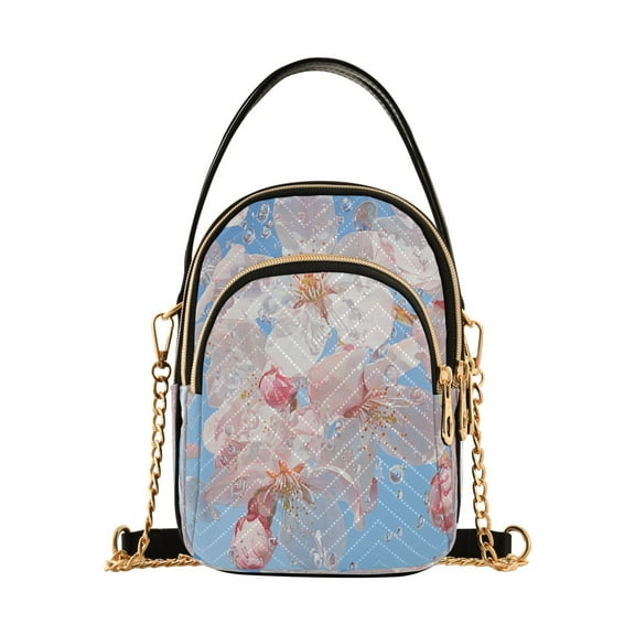 Cross Body Fashion Shoulder Waist Purse Bags Cherry Blossoms Rain Pocket Handbags