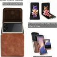 thumbnail image 3 of ELEHOLD Flip Phone Case for Samsung Galaxy Z Flip 4/Z Flip3 5G/Z Flip 2/Motorola Razr 5G/ Razr 2019, Belt Holster Pouch Holder Belt Loop Magnetic Closure Cow Leather Case Anti-Drop Shockproof,Brown, 3 of 7