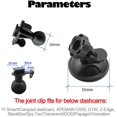thumbnail image 2 of iMusk Car Dashcam Mount Holder for YI Smart/Compact Dashcam, ABS Suction Cup Rearview Mirror Mount Bracket, 2 of 5
