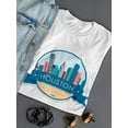 thumbnail image 3 of Skyline Badge Houston City Women White T-Shirt, Female Medium, 3 of 4