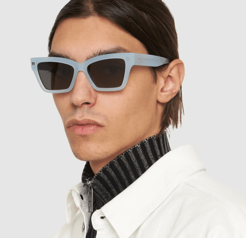 Off White Virgil Clear Blue Frame Sunglasses OERI008 1007