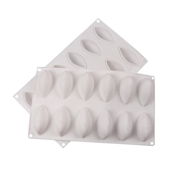 Zhuge Molde de silicona con forma de rodaja de limón para decoración de tartas, molde para hornear, molde para mousse de postre francés, molde de silicona para mousse, 12 cavidades (blanco)