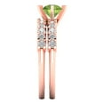 thumbnail image 3 of Clara Pucci 14K Rose Gold 1.66 Natural Peridot Engraveable Engagement Ring + Wedding Band Set, 3 of 7