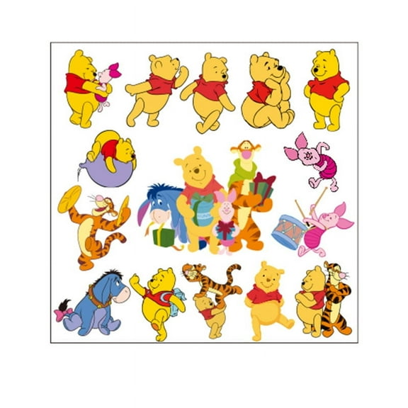 Winnie the Pooh Wall Stickers 3D wall stickers Children wall stickers Cartoon characters wall stickers Cartoon background wall decoration Birthday gift Children bedroom decoration 40*40CM