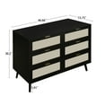 thumbnail image 5 of 6 Drawer Rattan Dresser,Modern Chest with 6 Drawers, Wood Storage Cabinet Sideboard TV Cabinet Black, 5 of 5