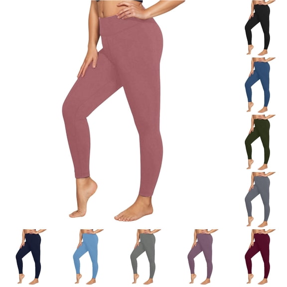 xfsWaSs Plus Size Leggings for Women High Waisted Yoga Pants Soft Stretchy Workout Leggings Casual Sports Running Active Pants Solid Color