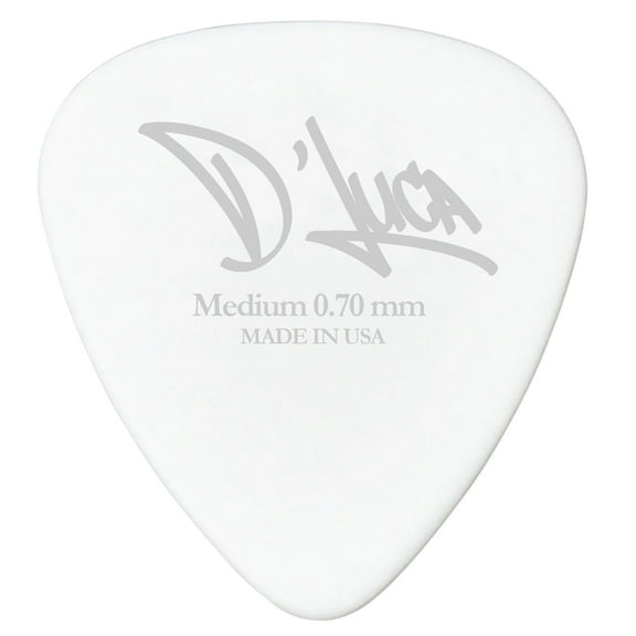 D'Luca Celluloid Standard Guitar Picks White 0.70mm Medium 10 Pack