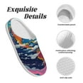 thumbnail image 5 of Rateoe Colorful Whimsical Earth Print Women's Men's Cotton Knit Slippers Lightweight Memory Foam Indoor House Shoes with Anti-Skid Sole-42/43, 5 of 7