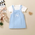 thumbnail image 4 of Hienoo Baby Girls Outfits Short Sleeve Ribbed Romper Jumper Dress Set, Sizes 0-24 Months, 4 of 8