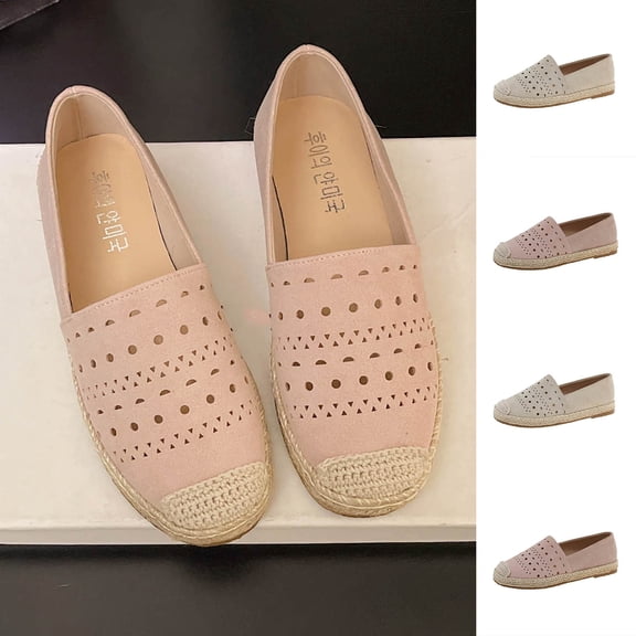 Miluxas Women’s Ballet Flat Mesh Round Toe Dress Shoes Casual Slip On Loafer Pink 7.5(40)
