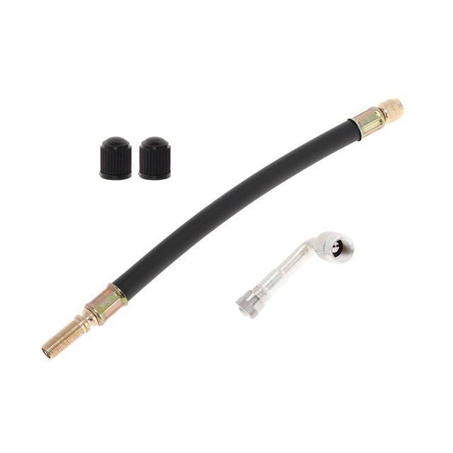 1 juego de extensión de válvula de llanta de cobre de 90 grados con adaptador de inflado de llanta de plástico duradero de 210 mm para automóvil, motocicleta, RV, camión, bicicleta