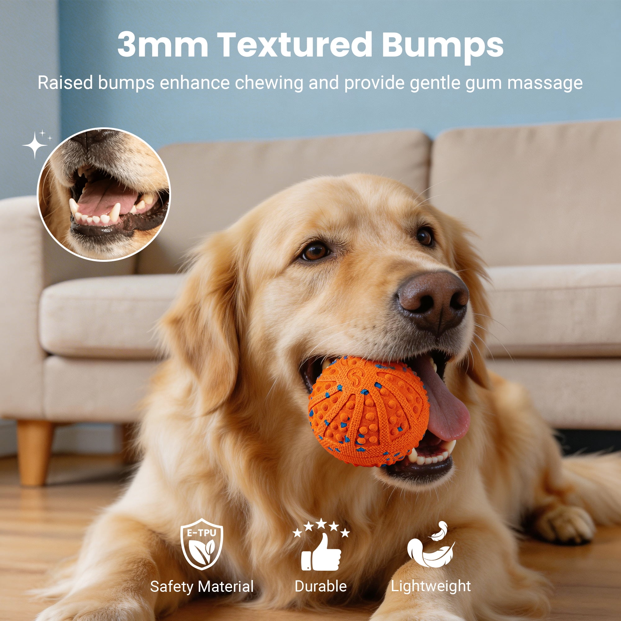 Vacqueen Interactive Automatic Rolling Dog Ball, ETPU Waterproof with Remote Control Dog Toys,Orange