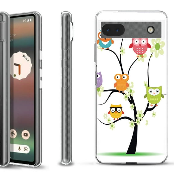 Slim-Fit Gel TPU Phone Case for Google Pixel 6a, by OneToughShield ® - Tree Owl