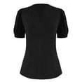 thumbnail image 4 of Tittly Womens Shirts Short Sleeve Shirts Women Casual V Neck T Shirts Loose Puff Short Sleeve Tops Tunic Blouses Tshirts Shirts Spring Tops for Women Black M, 4 of 5