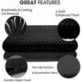 thumbnail image 2 of Gel Seat Cushion for Long Sitting, Extra Thick Gel Cushion for Wheelchair Soft Chair Pads for Office Home Chairs Car Seats Long Trips - Back Sciatica Hip Tailbone Pain Relief Cushion (Black), 2 of 7