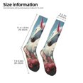 thumbnail image 3 of Bingfone Compression Socks for Women and Men Long Socks for Running Athletic Cycling Nurse-Flower White Horse (2), 3 of 8