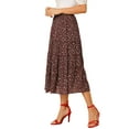 thumbnail image 4 of DARING DIVA Women's Chiffon Tiered A-Line Maxi Skirt XL Brown, 4 of 7