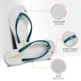 thumbnail image 2 of HUGGOES Smoky Natural Rubber Comfort Flip Flops for Women - White/Turquoise, 2 of 7