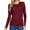 Burgundy, variant on FashionMille Women's Casual Long Sleeve Crew Neck Thermal Knit T-shirt Top