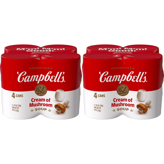 Campbell's Condensed Cream of Mushroom Soup, 4 pk pack of 2